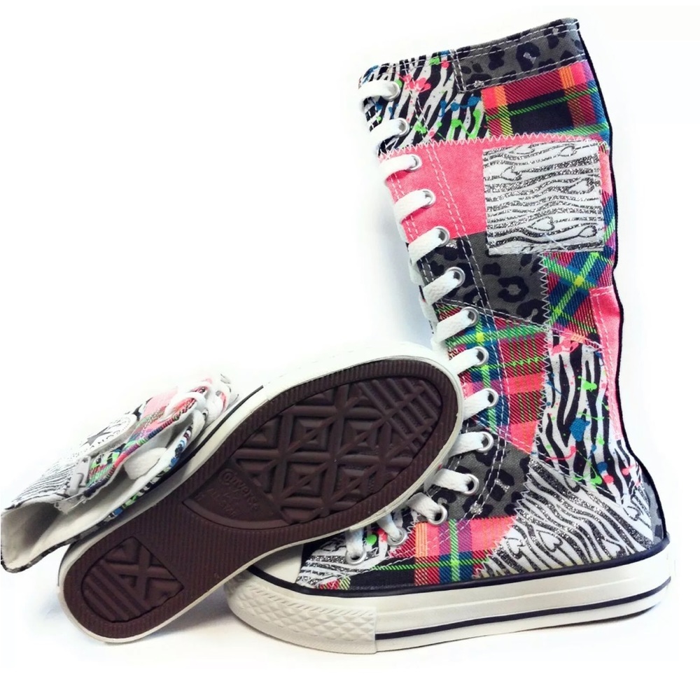 COPY - Juniors size 2 Knee/Thigh high Converse Chuck Taylor Discontinued Patchw…